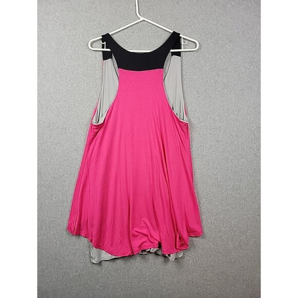 Hail3y:23 Pink Gray Scoop Neck Layered Tank Top Women's XL Stretch USA Made - Picture 6 of 12